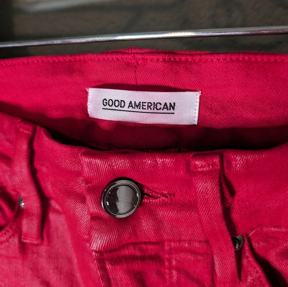 Good American Good Waist shiny red skinny 0/25 - Picture 8 of 8